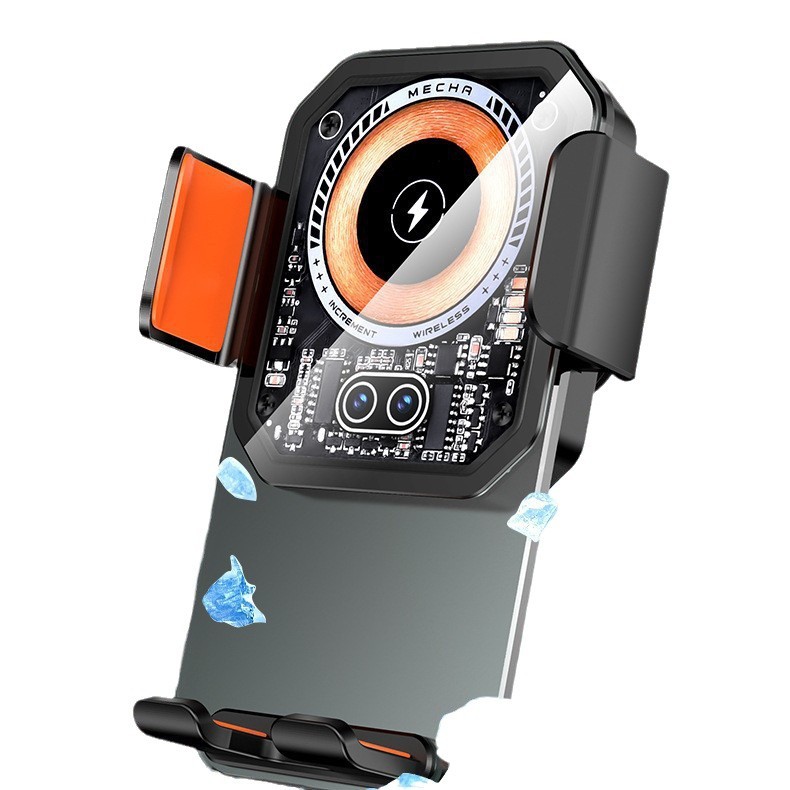 Soporte de carga inalámbrica transfronterizo de vehículo 15W de carga rápida / 66w de soporte de absorción magnética de salida de aire de inducción infrarroja