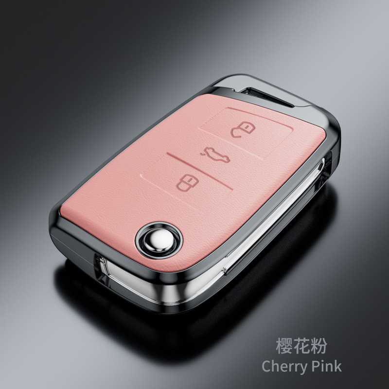SuitabLe for VoLkswagen Sagitar Tiguan L Lavida Santana Bora Tanyue Passat Nappa Pattern FashionabLe Key Cover