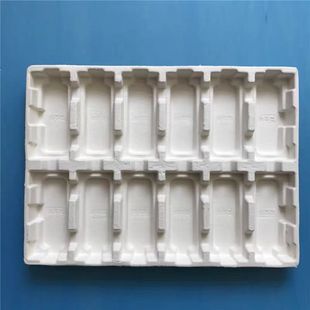 Massage Instrument Paper Tray Packaging Wet-Pressed White Craft Sugarcane Pulp Material Paper Plastic Packaging Electronic Products Pulp Molding