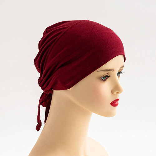 High-Quality Pure Silk and Cotton Adjustable Hair Cover with Elastic Band Muslim Cap Base Hat