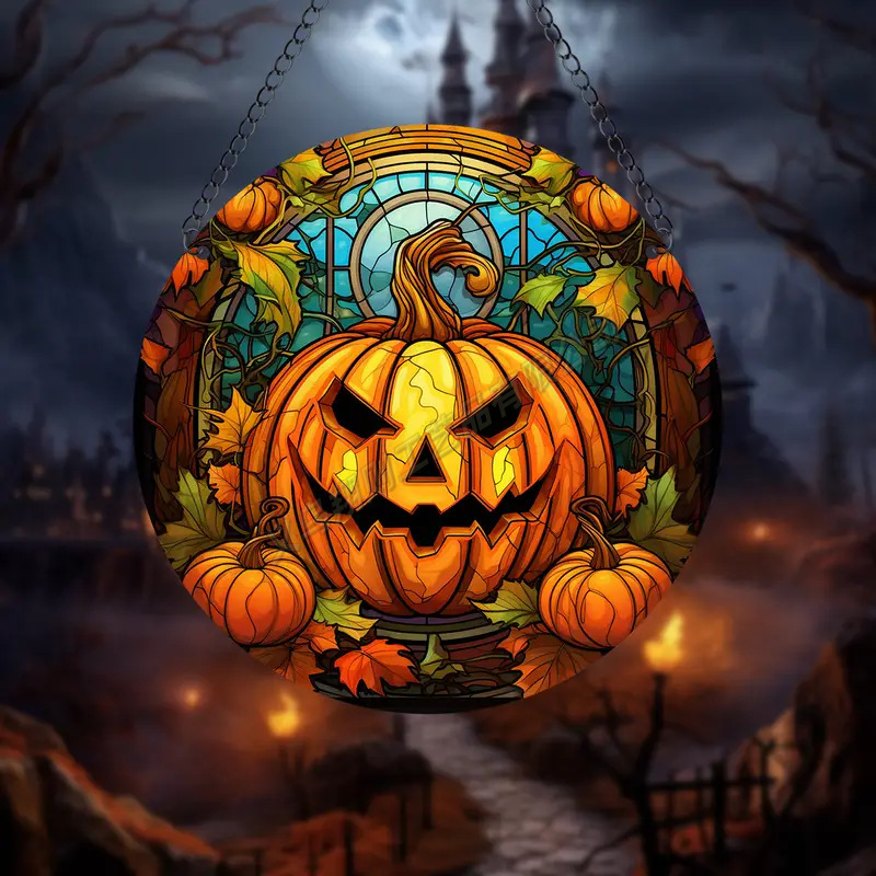Transfronterizo serie de Halloween acrílico captador de sol artesanía decoración creativa colgante acrílico disco