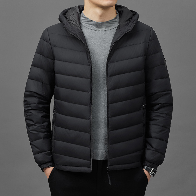 Men's down Jacket Lightweight Winter Trendy Brand Men's Coat Warm 85% White Duck down Hooded down Jacket Men's