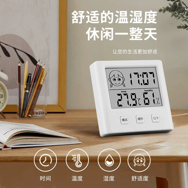 Домашний крытый электронный цифровой дисплей температуры и гигрометр время комфорт советы с кронштейном Многофункциональный измеритель температуры и влажности