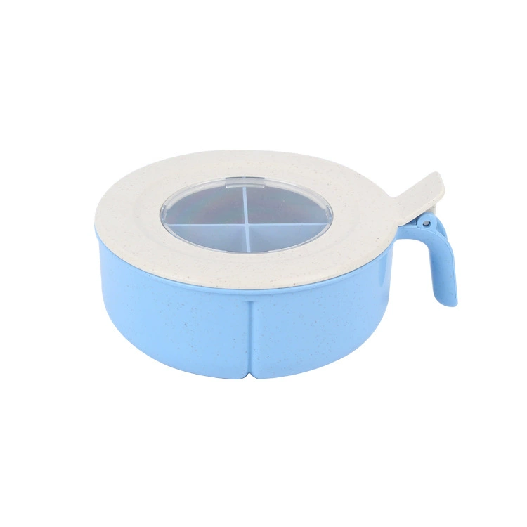Cross-border wheat straw seasoning box with lattice and lid Nordic style kitchen salt tank moisture-proof simple flavor box wholesale