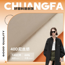 40D尼丝纺 夏季肤感棉服风衣防晒衣面料 310T锦纶消光尼龙皱布料