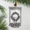 Rectangular wreath Genuine antique silver plating