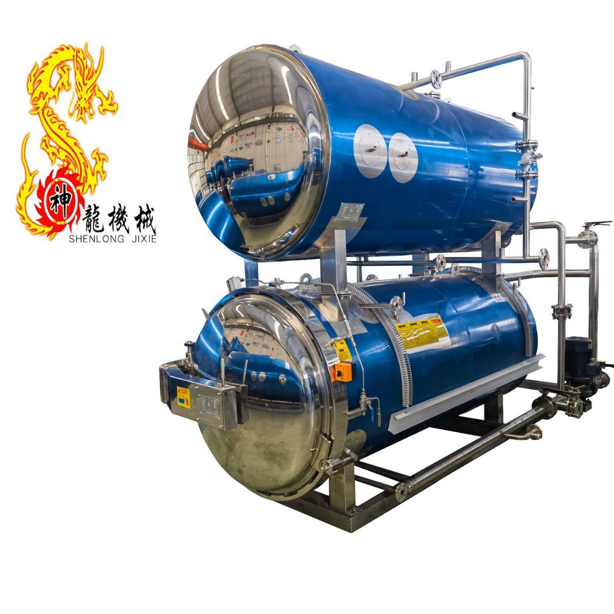 玉米高温高压杀菌锅 神龙20年专业制造 喷淋水浴蒸汽式杀菌设备