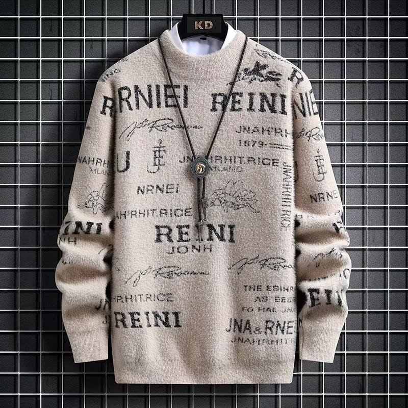 Al por mayor suéter de cuello medio alto de invierno nuevo estilo coreano tendencia de engrosamiento camiseta de punto