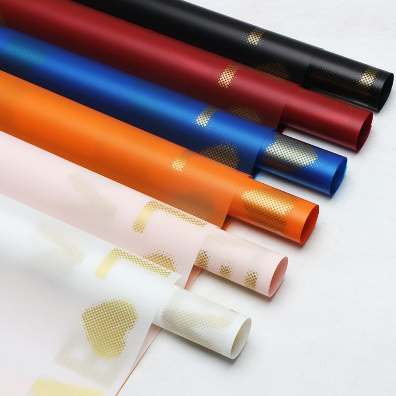 Huaxi comercio exterior transfronterizo Hansu papel de embalaje de flores grandes amor floral impermeable niebla papel florista materiales lotes