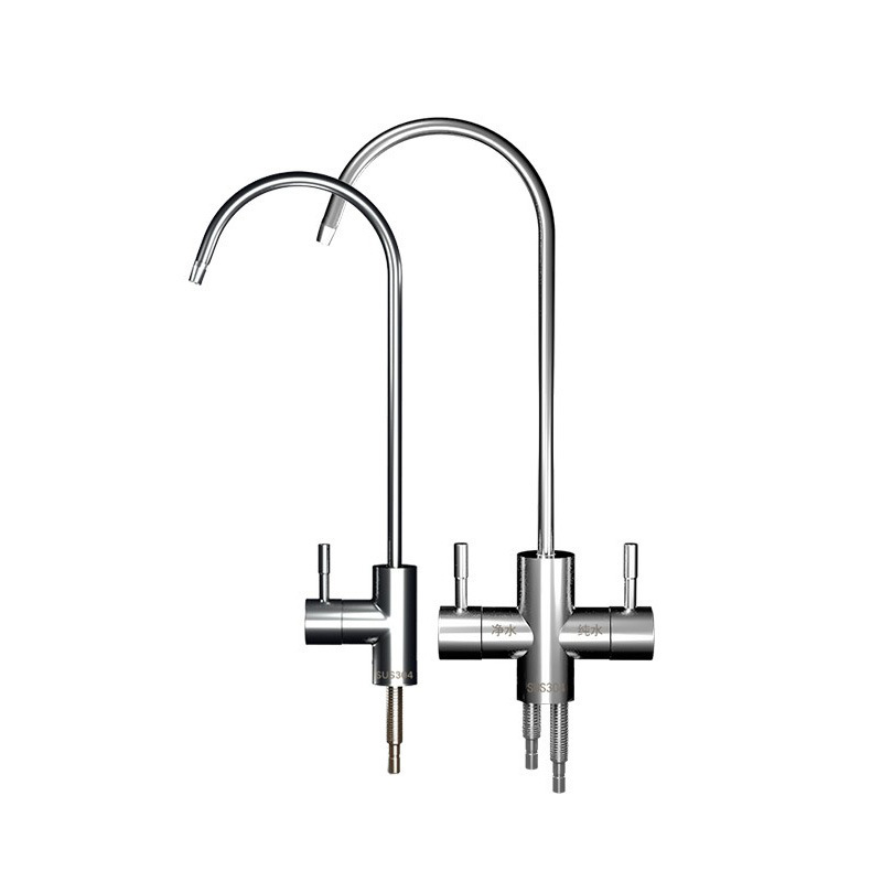 Grifo de acero inoxidable solo agua doble 2 puntos purificador de agua de cocina universal accesorios de grifo