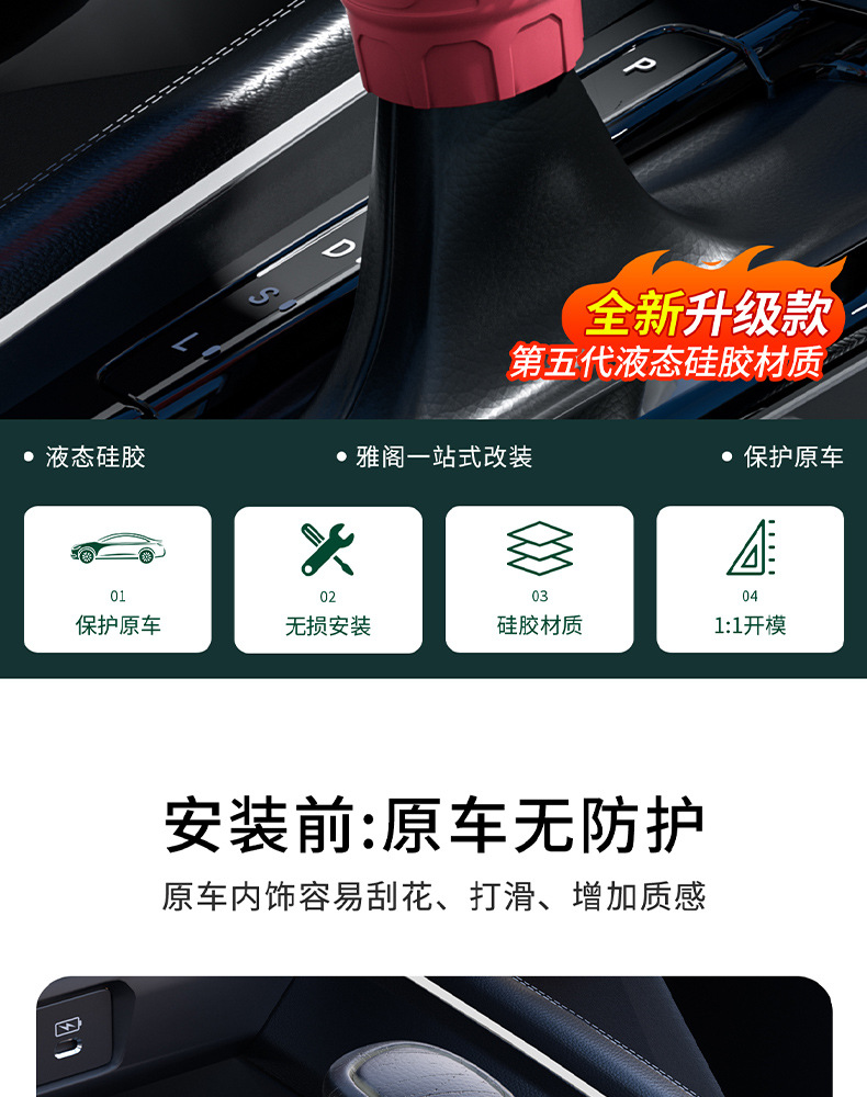 Suitable for Honda 10Th/11Th Generation Half-Row Gear Shift Cover, Silicone Gear Handle Cover, Protective Headgear, Gear Position Protective Cover