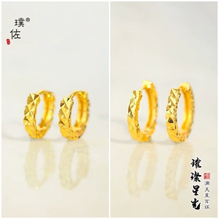 璞佐金店同款沙金满天星耳扣女款小众极简百搭复古气质耳饰送女友