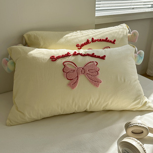 Cotton Towel Embroidered Pillowcase Pair Pack 48x 74cm Cotton Pillowcase 2025 New Household Pillow Inner Pillowcase