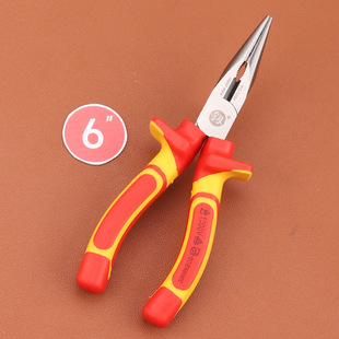 Fukuoka tool FO-1034 insulated pointed-nose pliers electrical pliers withstand 1000V insulated handle pointed pliers 6 inch pliers