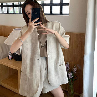 High-End Thin Suit Jacket for Women 2025 Summer Fashion New French Loose Short-Sleeved Casual Suit