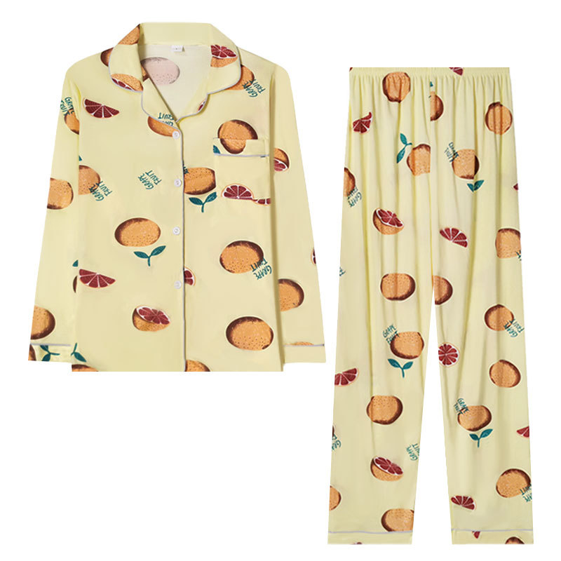 국경 간 카디건 긴팔 잠옷 여성의 봄과 가을 캐주얼 얇은 귀여운 한국 스타일 여성 홈 의류 세트 봄 가을