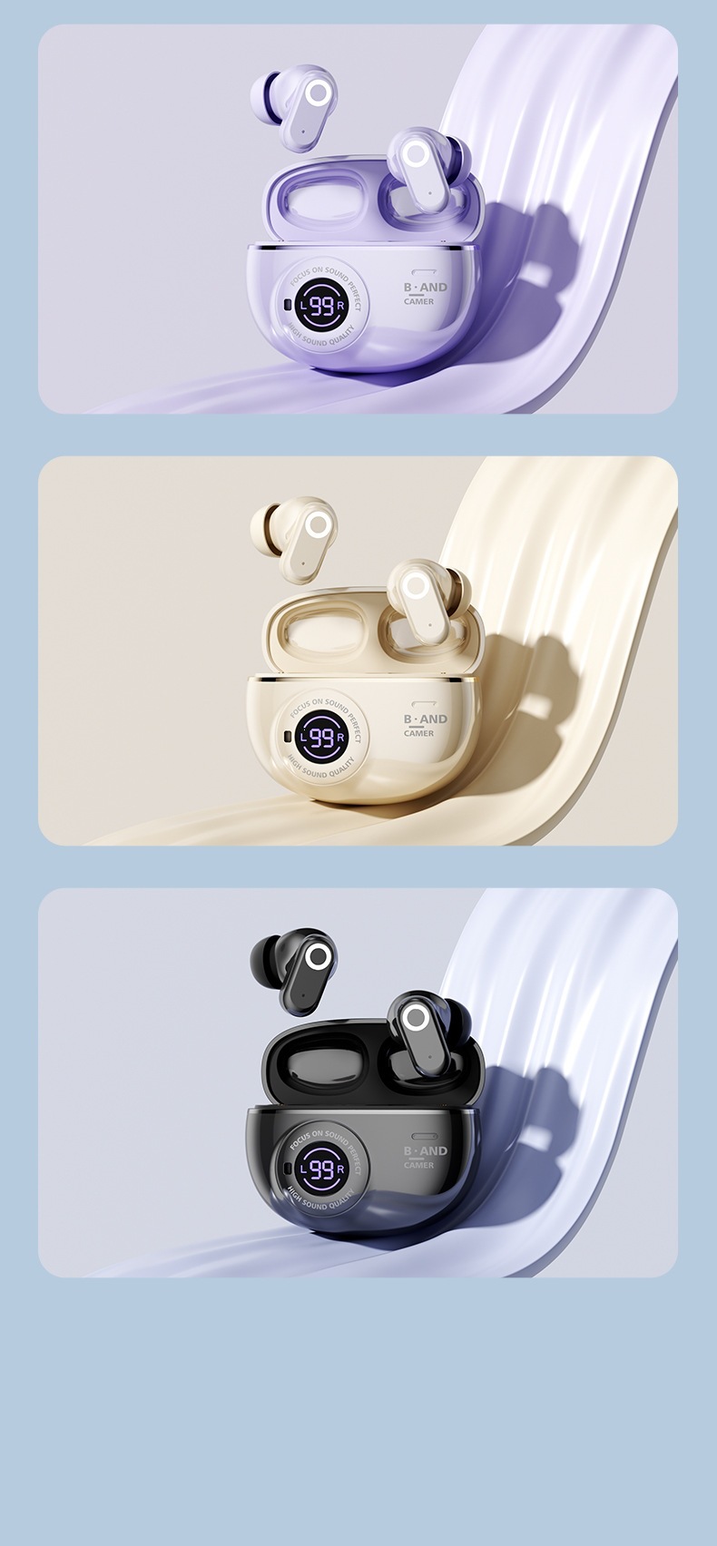 Neues X6 kabelloses Bluetooth-Kopfhörer mit digitalem Display, kurzem Schaft, In-Ear-Panorama-Soundeffekt, hochklare Anrufe, Sports Noise Cancellation TWS