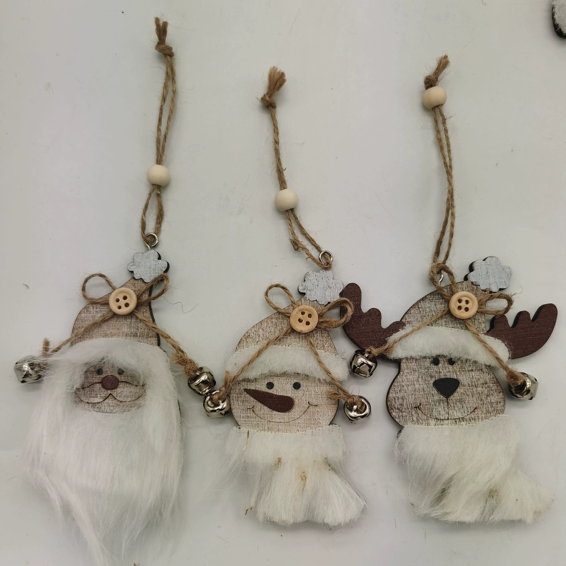 2022 трансграничный новый деревянный плюшевый кулон Санта-Клауса елочные украшения подвеска в стиле ретро