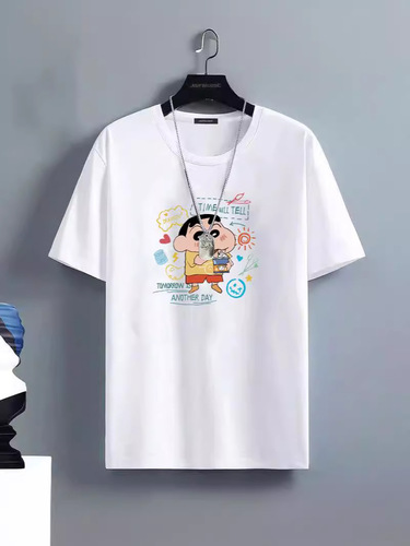 2025 New Ice Silk Trendy T-Shirt Loose Hong Kong Style Printed Crew Neck Short Sleeve T-Shirt for Women Trendy Matchy Ice Cool T-Shirt