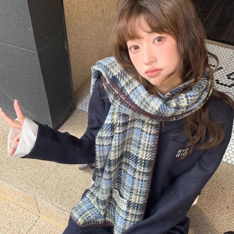 2025新款秋冬季圣诞格子红色围巾保暖高级感男女情侣围脖直播披肩|undefined