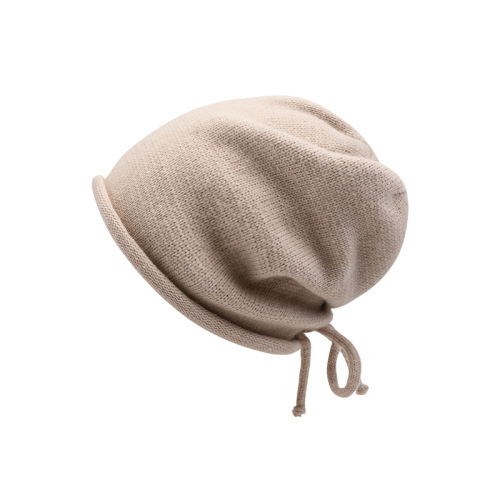 Korean style warm curled pullover girls drawstring lazy wind pile hat women autumn and winter fashion new cold hat