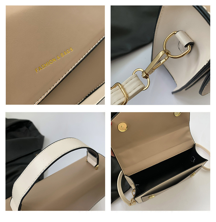 Women's Medium Pu Leather Color Block Streetwear Square Flip Cover Crossbody Bag display picture 3