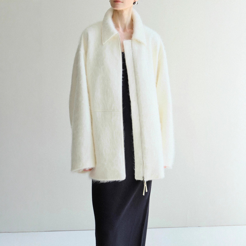 Thirteen Lines Niche Design Casual Loose Fashion Long-Sleeved Stereo Brushed Short Woolen Outwear Jacket for Women Autumn and Winter Thirteen Lines Niche Design Casual Loose Fashion Long-Sleeved Stereo Brushed Short Woolen Outwear Jacket for Women Autumn and Winter