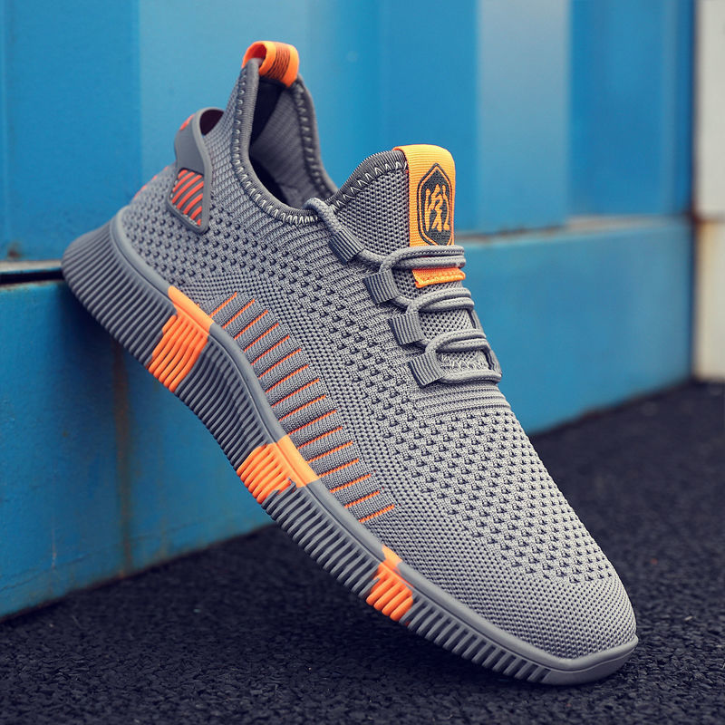2022 Summer New Flying Woven Men's Shoes Mesh Breathable And Comfortable Men's Shoes Light All-match Trend Men's Casual Shoes