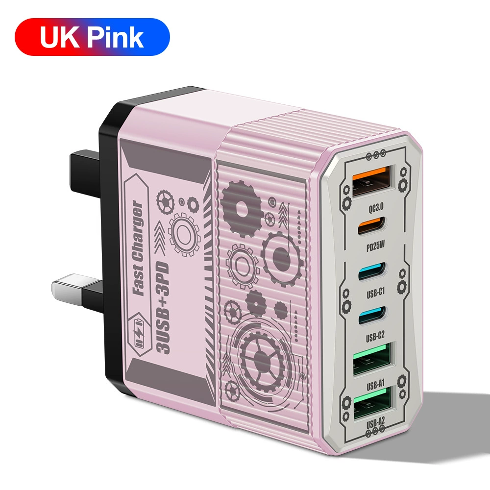 6-в-1 зарядное устройство Mecha BK304, QC3.0 многопортовое USB с PD25W, варианты вилок EU/US/UK