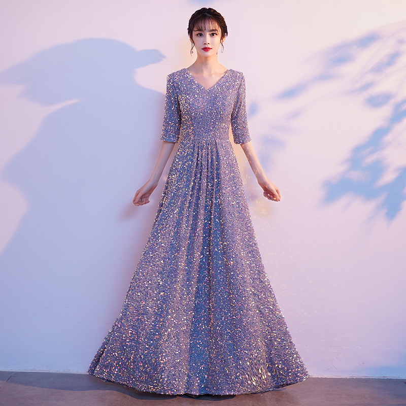 Gran coro, vestido de mujer, vestido largo, interpretación de piano, traje de director, canción roja, lentejuelas, vestido de noche de graduación image 4