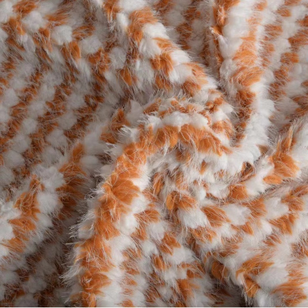 Jacquard doble visón alto y bajo piña tela textil casera ropa zapatos juguetes tela de peluche