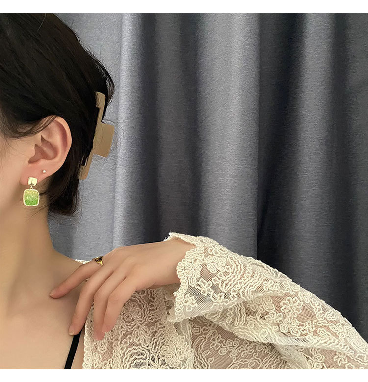 15g Weight Artificial Crystal Inlay Material Drop Earrings Classification 1 Pair Sweet Heart Shape Titanium Steel Inlay Artificial Crystal Drop Earrings