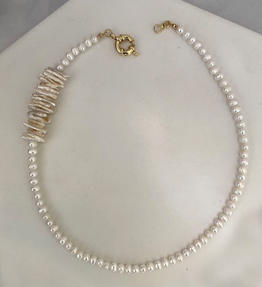 28g Weight Earrings, Necklace Classification 2 PCS/Package Quantity Holiday, Daily Occasion Freshwater Pearl, Titanium Steel Material Geometric Pattern Women's Gender Beaded Design Simple Style Style 2 PCS/Package Freshwater Pearl Titanium Steel Freshwater Pearl Jewelry Sets 21