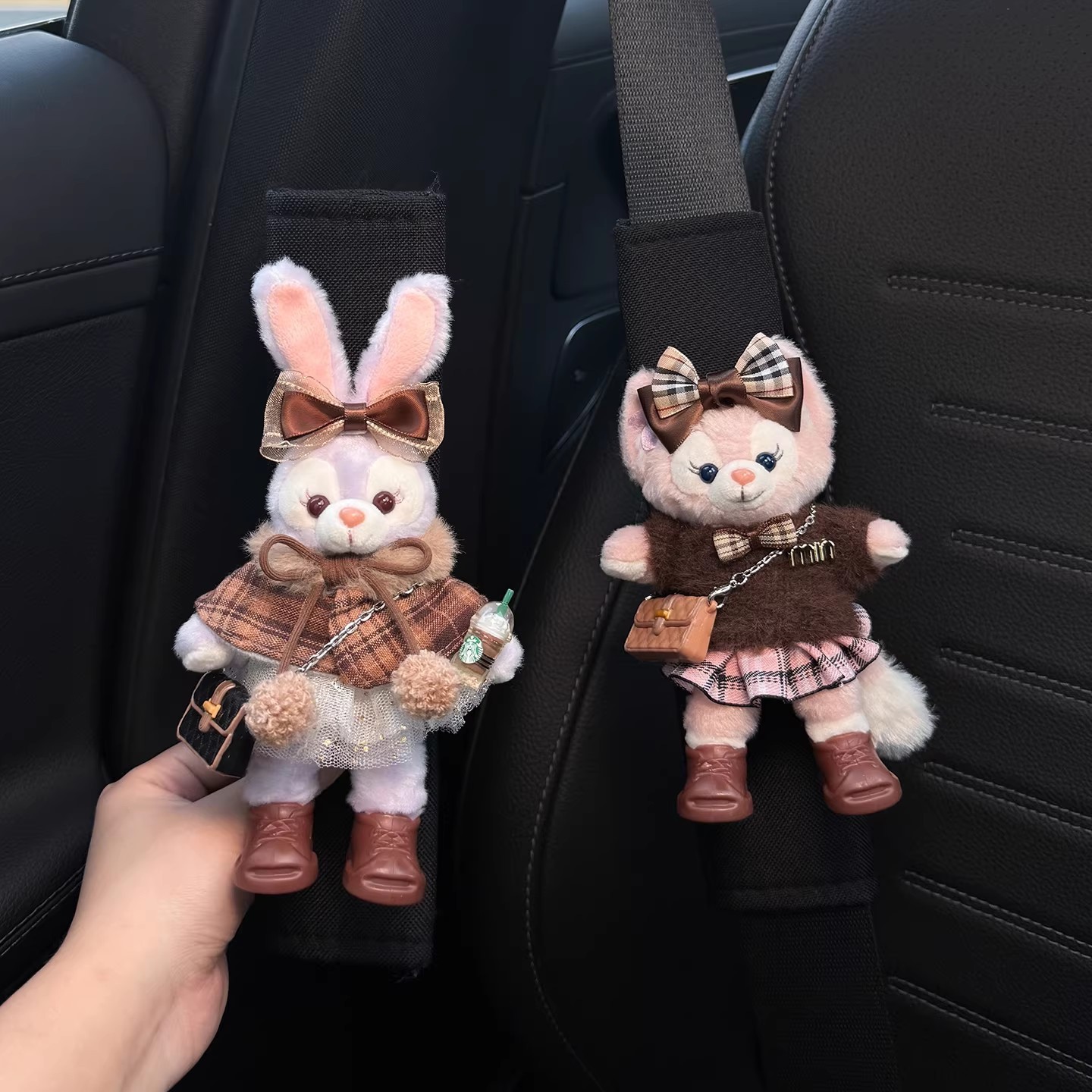 Linabell Stellalou Car Seatbelt Shoulder Pads Car Seatbelt Decoration Anti-Wear Clothing for a Couple