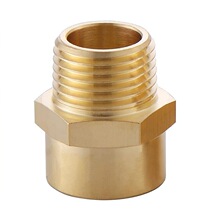 跨境美制1/2G螺纹BSP内螺纹到1/2NPT外螺纹黄铜接头连接器管件