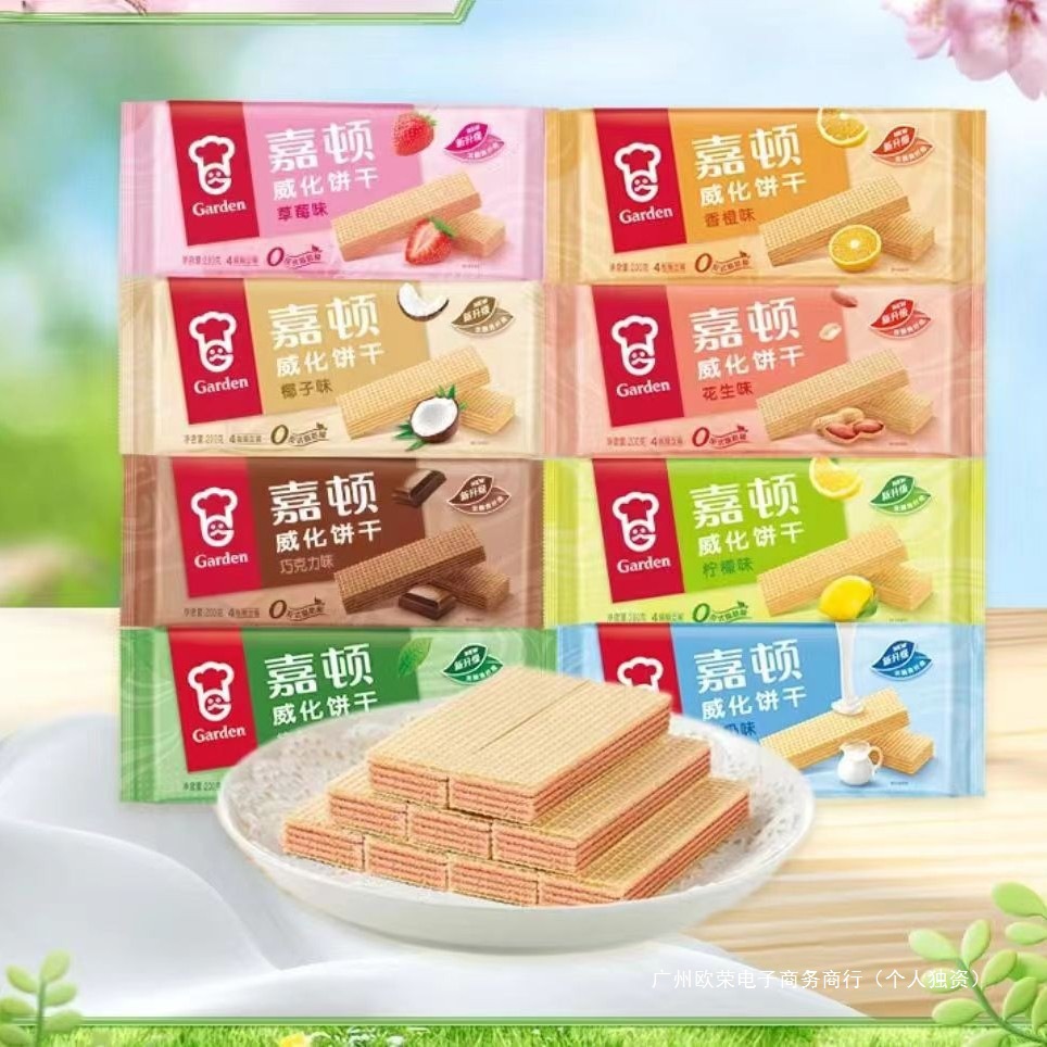 嘉顿威化饼干200g包装休闲网红零食小吃威化饼干下午茶广东全批发