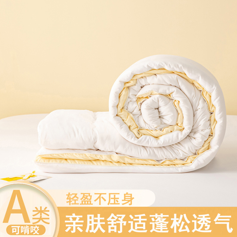 Class a Cloud-Like Soft Soybean Fiber Quilt Core, Thickened and Warm Winter Quilt, Cotton Quilt for Dormitory Students, Suitable for All Seasons