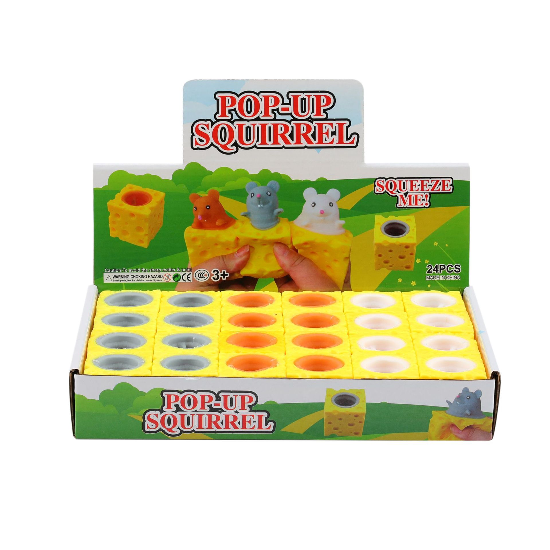 Creativa descompresión lindo queso ratón taza pellizco música squeeze ventilación ardilla taza descompresión juguete en stock al por mayor