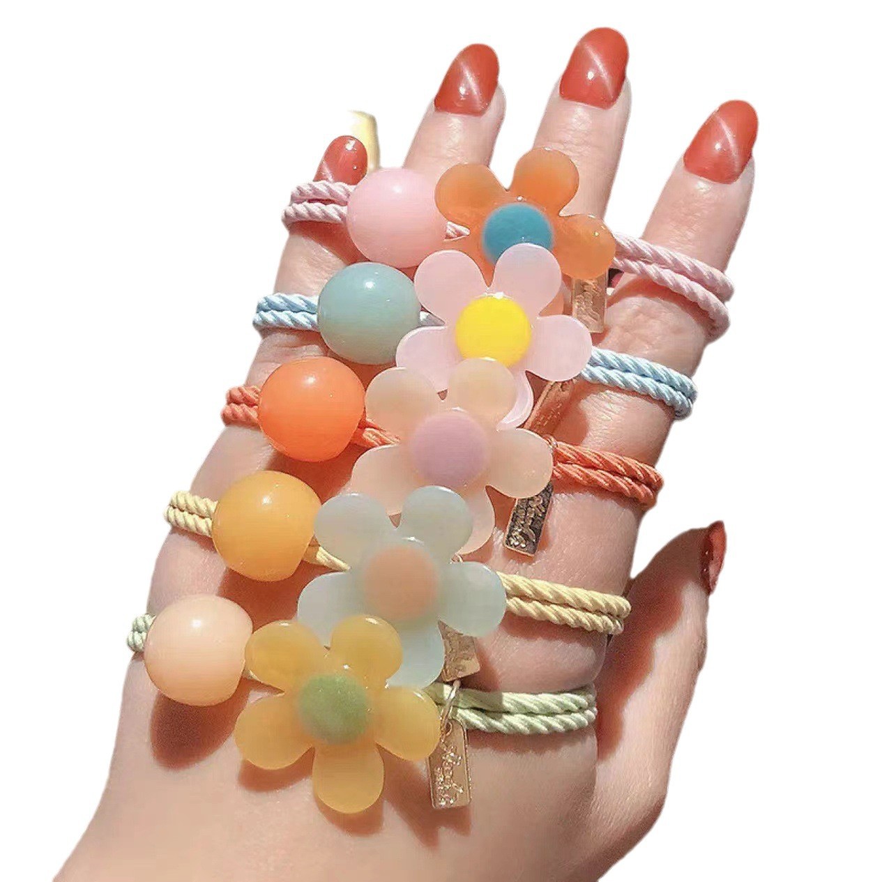 [Negresante exclusivo] estilo coreano de cabello 10 correa de correa de goma super belleza versátil y elegante lindo color rojo en línea