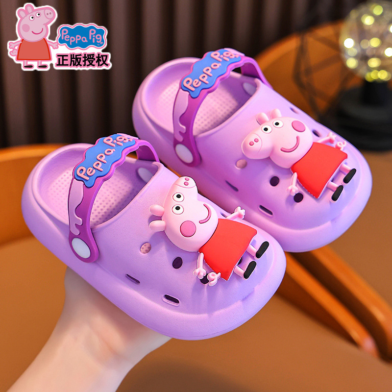 Piggy Page zapatillas de verano para niñas antideslizantes de mierda sensación de bolso transpirable para bebés pequeños zapatos de agujero de playa