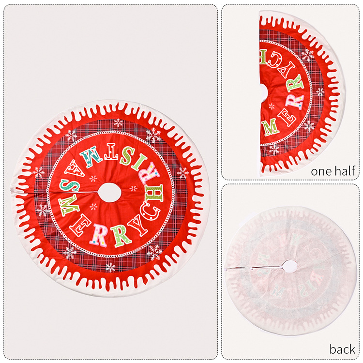 Christmas New Christmas Decoration Christmas Tree Dress Christmas Plaid Snowflake English Tree Dress Christmas Tree Bottom Decoration_voghion.com