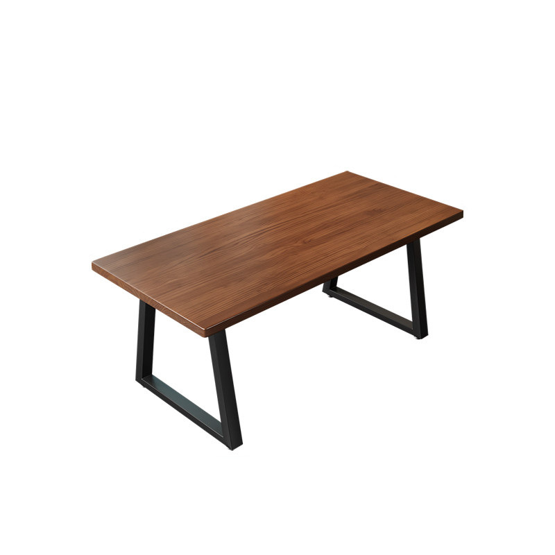 Mesa de comedor de madera sólida de hierro forjado Comedor de comedor Comedor de comida rápida Comedor de mesa larga Mesa de café de hotel