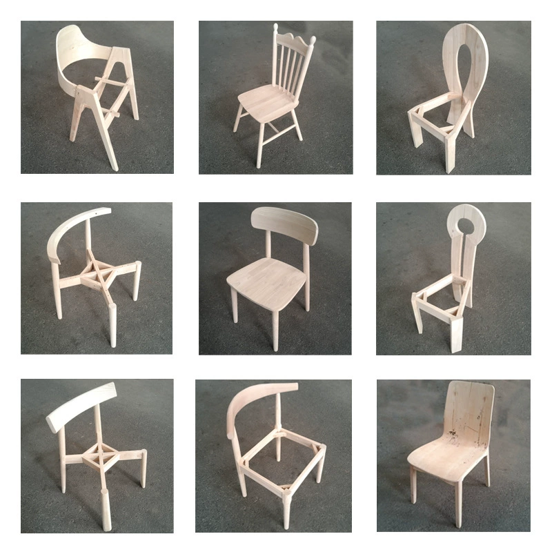 Обеденный стул из массива дерева в скандинавском стиле, стул с белой роговой опорой, стул Виндзорский, стул Линчжи, стул-ключница, стул А-образной формы, стул-бабочка, белый, без отделки.