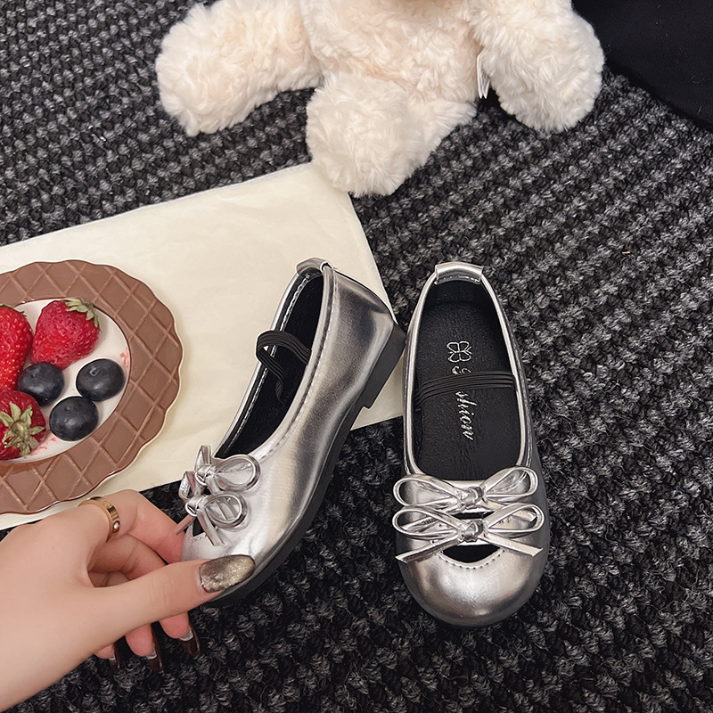 Prinzessinnen-Flachschuhe aus Leder für Mädchen, süße Schleife, Performance-Kinder-Frühlingsneuheit_voghion.com