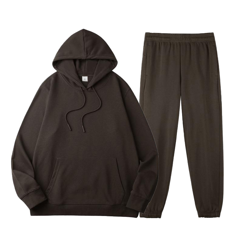 Otoño e invierno nuevo europeo y americano de dos piezas transfronteriza casual deportes con capucha sueltos suéter pantalones traje impreso logotipo