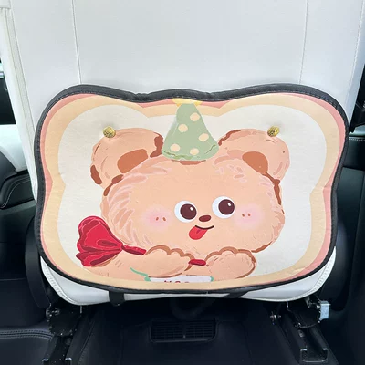 Cartoon cute bear car anti-kick pad universal rear seat back anti-dirty protective pad car rear seat protective pad (Chair back anti-kick pad) - cartoon-cute-bear