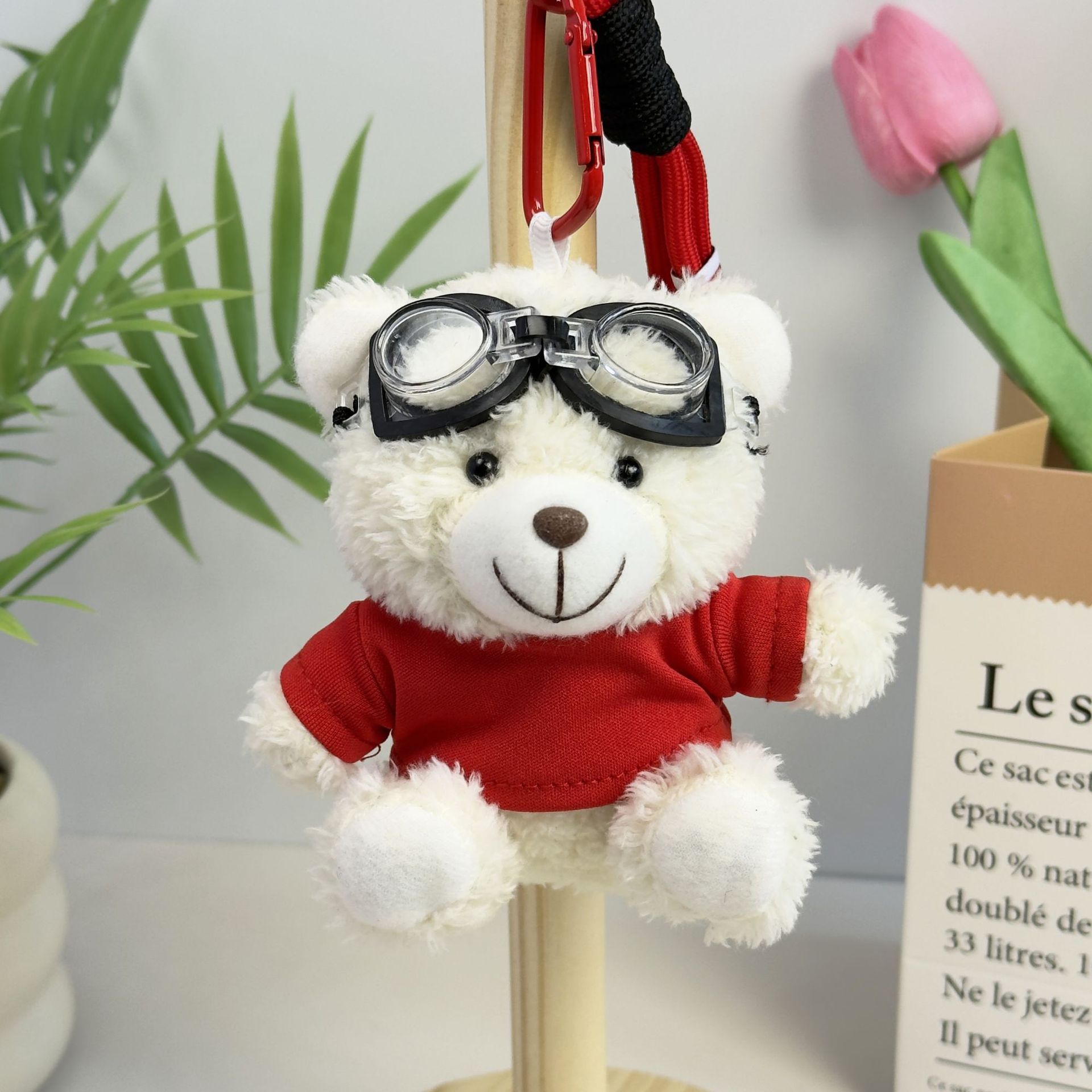 Suéter Teddy Bear Keychain bolsas colgantes muñecas de peluche creativas lindas gafas piloto Teddy Bear