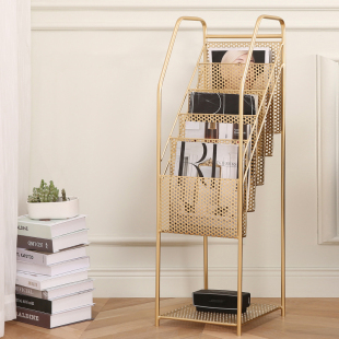 Magazine Rack Storage Rack Book Rack Floor-Standing Multi-Layer Display Rack Reception Desk Publicity Rack Office Information Rack