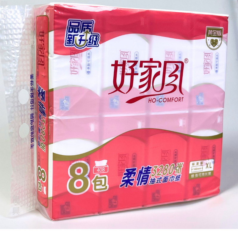 Good Family Traditions 408 Tissue Paper 410 Sheets 8 Packs Five-Layer Wood Pulp Facial Tissue Paper Factory Wholesale Department Good Family Traditions 408 Tissue Paper 410 Sheets 8 Packs Five-Layer Wood Pulp Facial Tissue Paper Factory Wholesale Department