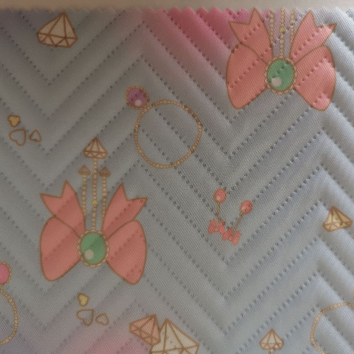 印花+超声波压花系列复合棉底 防水牛津布 箱包手袋常用面料